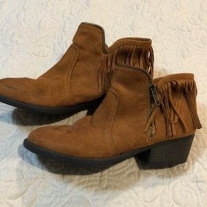 Fringed ankle boots